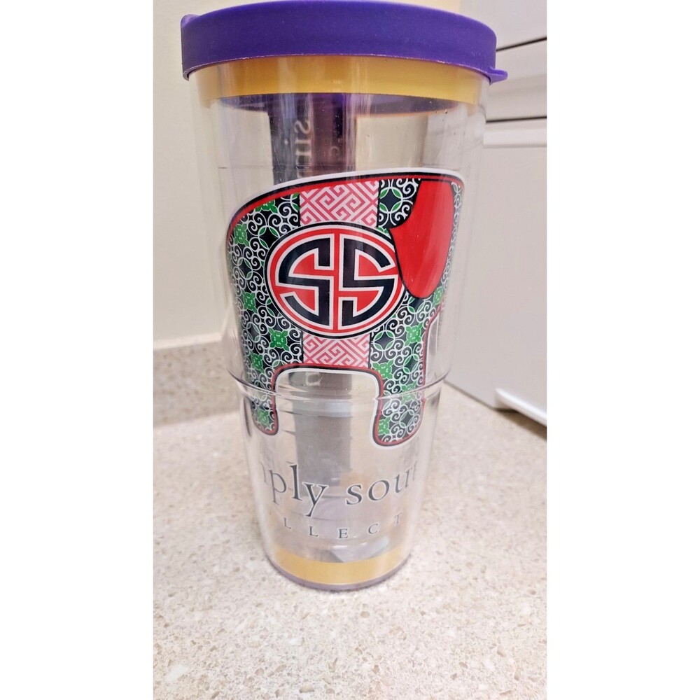 Simply Southern Tervis Tumbler 24oz‎ Elephant Paisley Insulated Travel Cup Lid